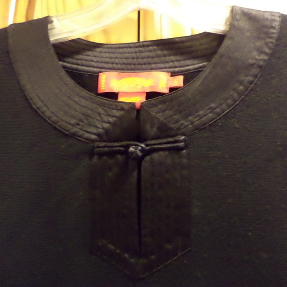 SHANGHAI TANG - Mandarin Neckline -Black ~100% Wool ~ Size: Large (Slim fit) - Picture 3 of 7